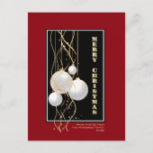 Stilvolle Black Red Gold Baubles Frohe Weihnachten Postkarte (Vorderseite)