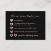 Stilvolle Black Rose Gold Glitzer Makeup Artist Ha Visitenkarte (Rückseite)