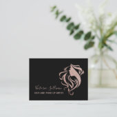 Stilvolle Black Rose Gold Glitzer Makeup Artist Ha Visitenkarte (Stehend Vorderseite)