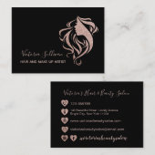 Stilvolle Black Rose Gold Glitzer Makeup Artist Ha Visitenkarte (Vorne/Hinten)