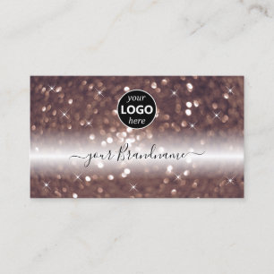 Stilvolle Black Rose Gold Sparkling Glitzer Add Lo Visitenkarte