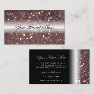 Stilvolle Black Rose Gold Sparkling Glitzer Luxus Visitenkarte