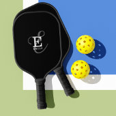 Stilvolle Black Script Monogram und Name Pickleball Schläger
