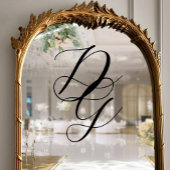 Stilvolle Black Script-Overlapping Monogram Weddin Fensteraufkleber