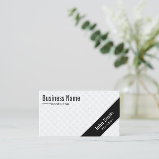 Stilvolle Black Stripe Klempner Business Card Visitenkarte (Stehend Vorderseite)