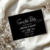 Stilvolle Black Wedding Save the Date Einladung