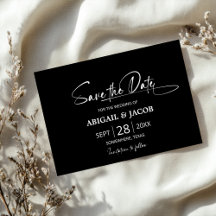 Stilvolle Black Wedding Save the Date