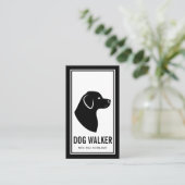 Stilvolle Black & White Dog Silhouette Dog Walker Visitenkarte (Stehend Vorderseite)