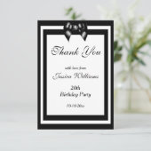 Stilvolle Black & White Geburtstagsparty Dankeskarte (Stehend Vorderseite)