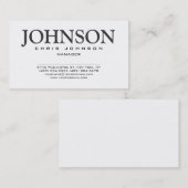 Stilvolle Black & White Gray Manager Visitenkarte (Vorne/Hinten)