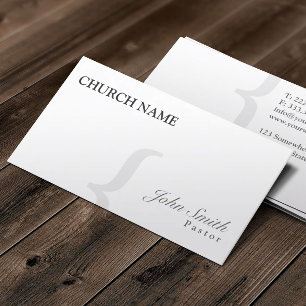 Stilvolle Black & White Pastor Business Card Visitenkarte