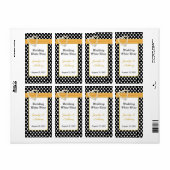 Stilvolle Black & White Polka Dot Wedding Labels (Vorne)