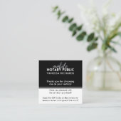 Stilvolle Black & White Review QR Notary Vielen Da Quadratische Visitenkarte (Stehend Vorderseite)