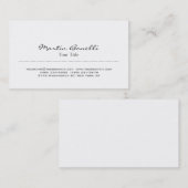 Stilvolle Black & White Trendy Business Card Visitenkarte (Vorne/Hinten)