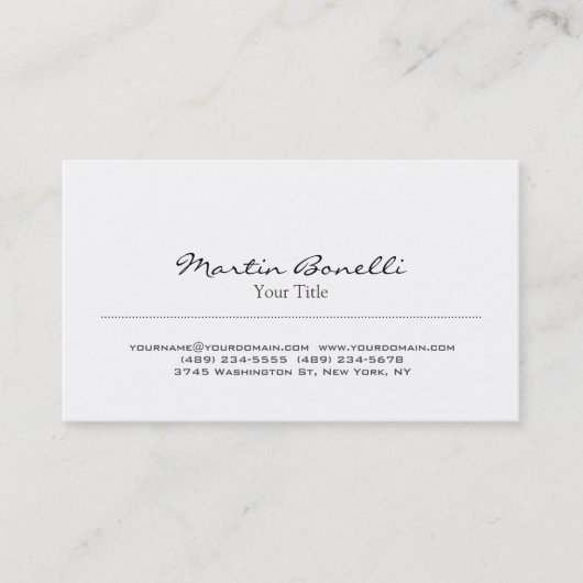 Stilvolle Black & White Trendy Business Card Visitenkarte (Vorderseite)