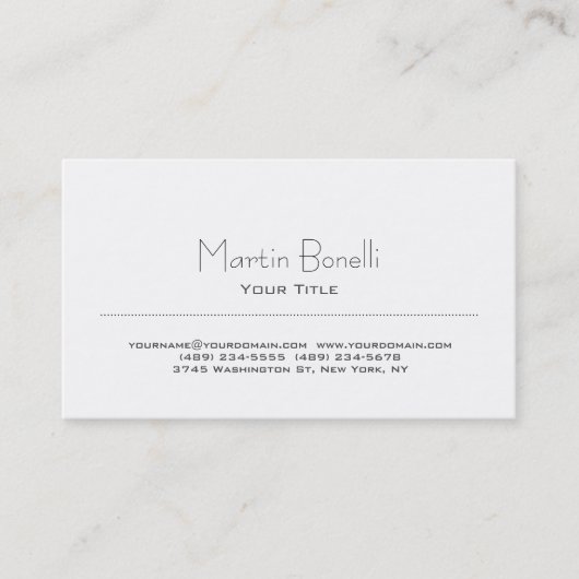 Stilvolle Black & White Trendy Business Card Visitenkarte (Vorderseite)