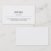 Stilvolle Black & White Trendy Business Card Visitenkarte (Vorne/Hinten)