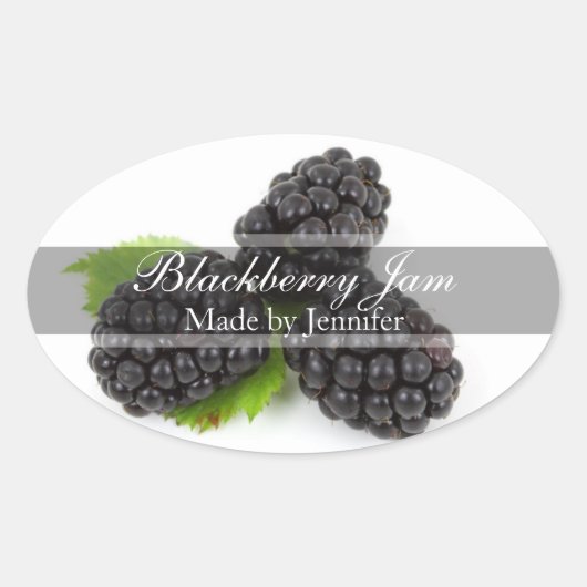 Stilvolle BlackBerry Canning Label-Aufkleber Ovaler Aufkleber (Vorderseite)