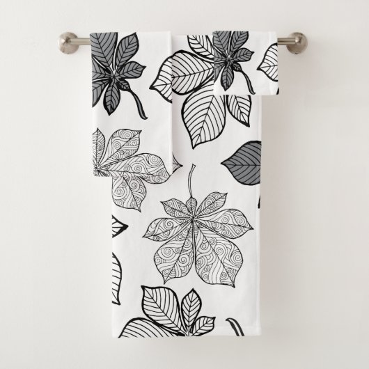 Stilvolle Blätter 2 Badhandtuch Set (Insitu)