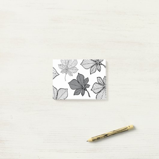 Stilvolle Blätter 2 Post-it Klebezettel (Auf Schreibtisch)