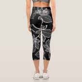 Stilvolle Blätter 3 Capri Leggings (Rückseite)