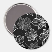 Stilvolle Blätter 3 Magnet (Vorderseite/Rückseite)