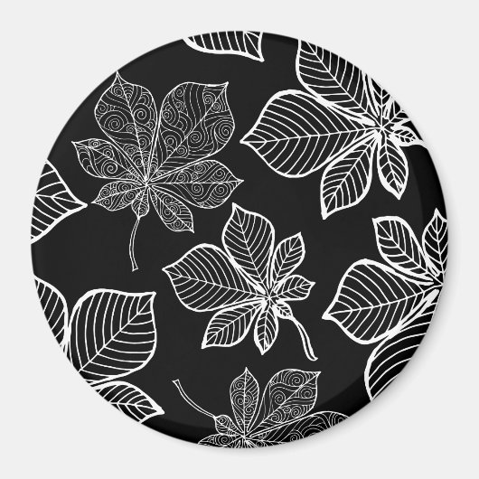 Stilvolle Blätter 3 Magnet (Vorne)