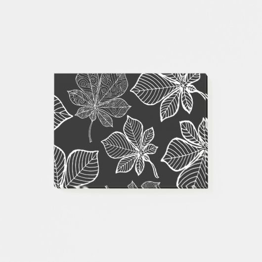 Stilvolle Blätter 3 Post-it Klebezettel (Vorderseite)