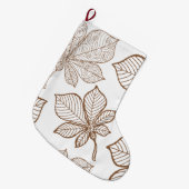 Stilvolle Blätter 4 Großer Weihnachtsstrumpf (Vorderansicht (hängend))