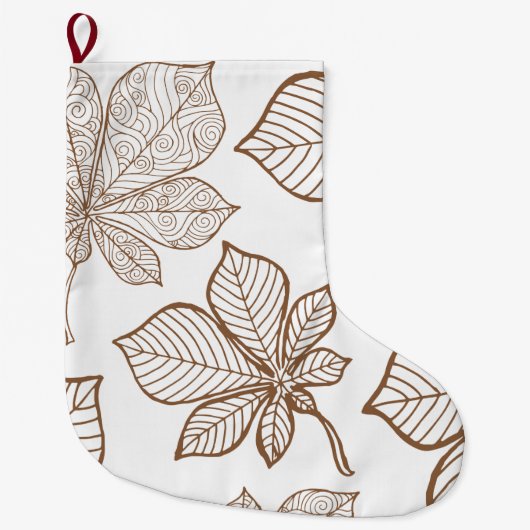 Stilvolle Blätter 4 Großer Weihnachtsstrumpf (Vorderseite)