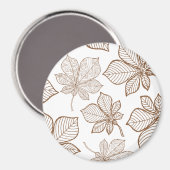 Stilvolle Blätter 4 Magnet (Vorderseite/Rückseite)