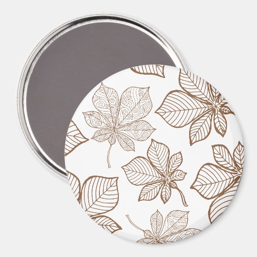 Stilvolle Blätter 4 Magnet (Vorderseite/Rückseite)
