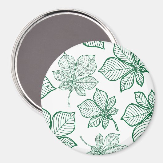 Stilvolle Blätter 5 Magnet (Vorderseite/Rückseite)