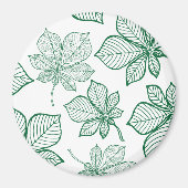 Stilvolle Blätter 5 Magnet (Vorne)