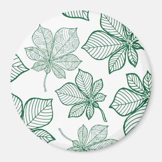 Stilvolle Blätter 5 Magnet (Vorne)