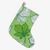 Stilvolle Blätter 6 Großer Weihnachtsstrumpf (Vorderansicht (hängend))