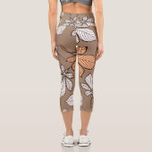 Stilvolle Blätter 7 Capri Leggings (Rückseite)