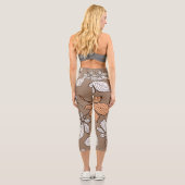Stilvolle Blätter 7 Capri Leggings (Rückseite)