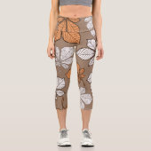 Stilvolle Blätter 7 Capri Leggings (Vorderseite)