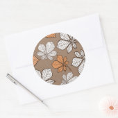 Stilvolle Blätter 7 Runder Aufkleber (Umschlag)