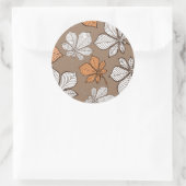 Stilvolle Blätter 7 Runder Aufkleber (Tasche)