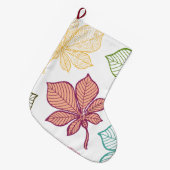 Stilvolle Blätter 8 Großer Weihnachtsstrumpf (Vorderansicht (hängend))
