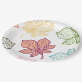 Stilvolle Blätter 8 Pappteller (Schrägansicht)