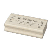 Stilvolle Blätter Calligraphy Family Rücksendeadre Gummistempel (Stempel)