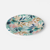 Stilvolle Blätter Elegantes Leaf Muster Botanisch  Pappteller (Schrägansicht)