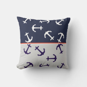 Stilvolle Blaue Anker Seezunge Kissen