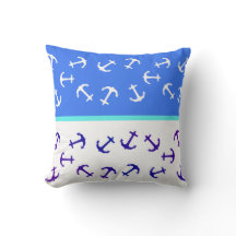 Stilvolle Blaue Anker Seezunge Kissen