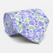 Stilvolle blaue Blumenmuster-Krawatte Krawatte (Gerollt)