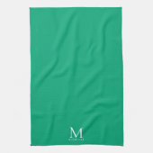 Stilvolle Blaue Grüne Moderne Vorlage Monogramm Na Geschirrtuch (Vertikal)