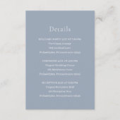 Stilvolle, blaue Hochzeit Begleitkarte (Vorderseite)